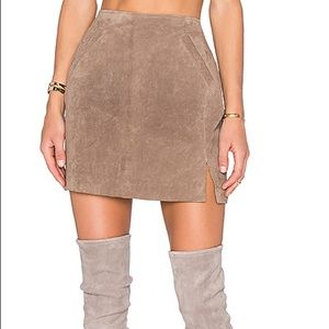 Blank NYC Suede Mini Skirt in Midnight Taupe